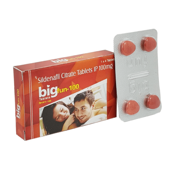 Bigfun 100 mg Tablet - Effective Sildenafil Citrate for Erectile Dysfunction and Pulmonary Arterial Hypertension Treatment