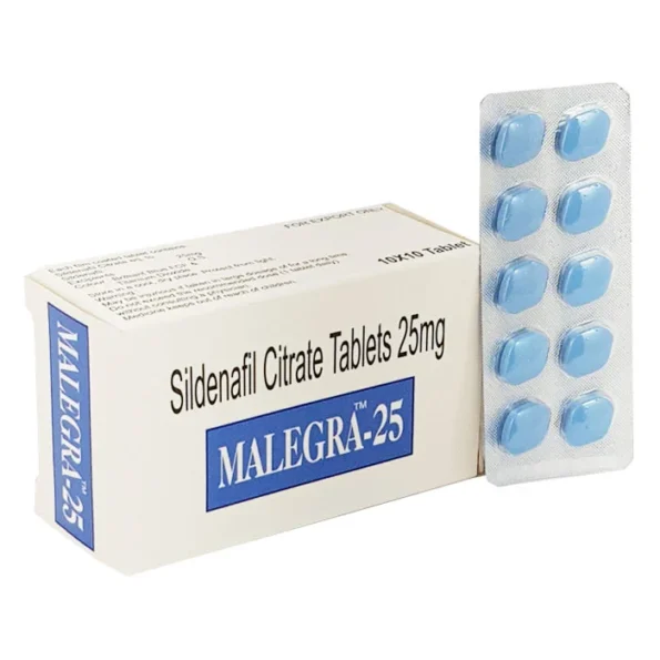 Malegra 25 mg Sildenafil Blue Pills for Male Impotence Treatment, Effective Erectile Dysfunction Medication, Buy Online