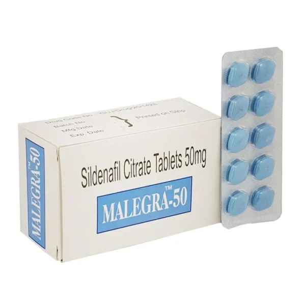 Malegra 50 mg tablets for erectile dysfunction treatment, sildenafil citrate 50 mg, buy Malegra online for improved sexual performance, high-quality male enhancement pills.