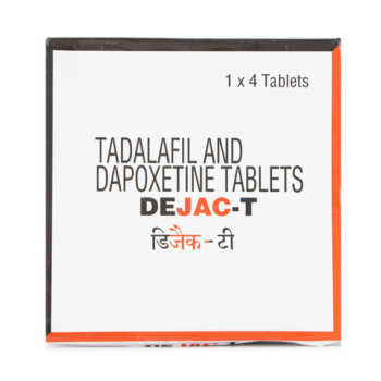 Dejac T Tablets: A powerful combination of Tadalafil and Dapoxetine, designed to treat erectile dysfunction and premature ejaculation effectively. Available for purchase online