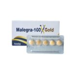 Malegra Gold 100 mg tablet for erectile dysfunction treatment, effective Sildenafil citrate medicine, enhances blood flow for improved erections