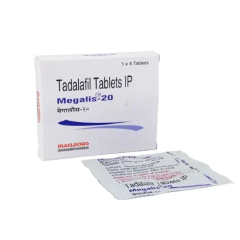 High-potency Megalis 20 mg Tadalafil tablets for erectile dysfunction, prostate health, and pulmonary hypertension - Trusted online purchase from eMedstrip with global shipping.