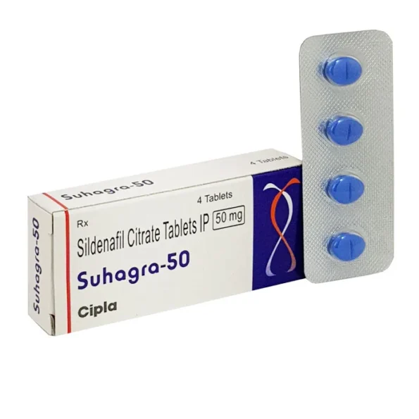 Suhagra 50 mg Sildenafil tablets for erectile dysfunction treatment, effective generic Viagra alternative