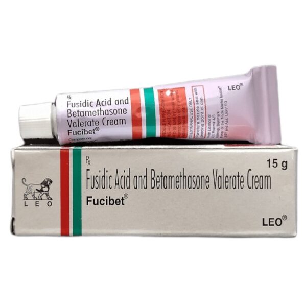 Fucibet Cream 15gm (Fusidic Acid Betamethasone) for treating eczema and bacterial skin infections, available online at eMedstrip.