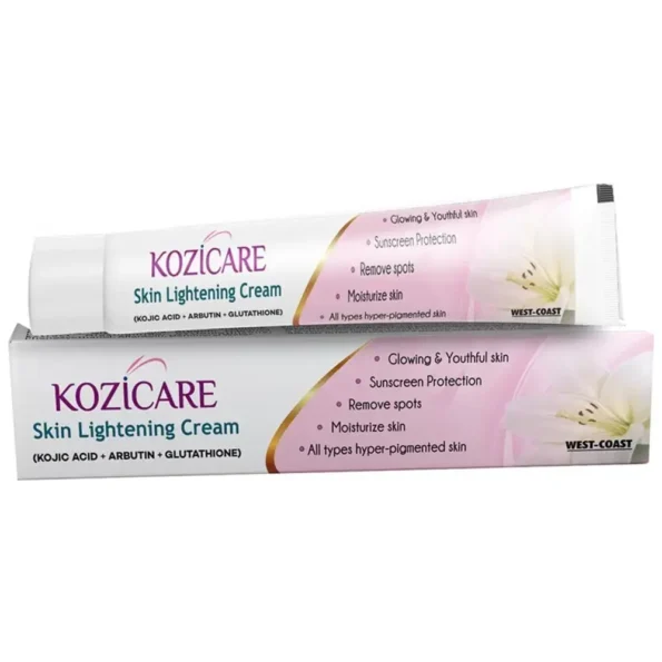 Buy Kozicare Skin Whitening Cream 15gm - Reduces Hyperpigmentation, Melasma, Dark Spots, Moisturizes & Protects Skin from UV Damage.