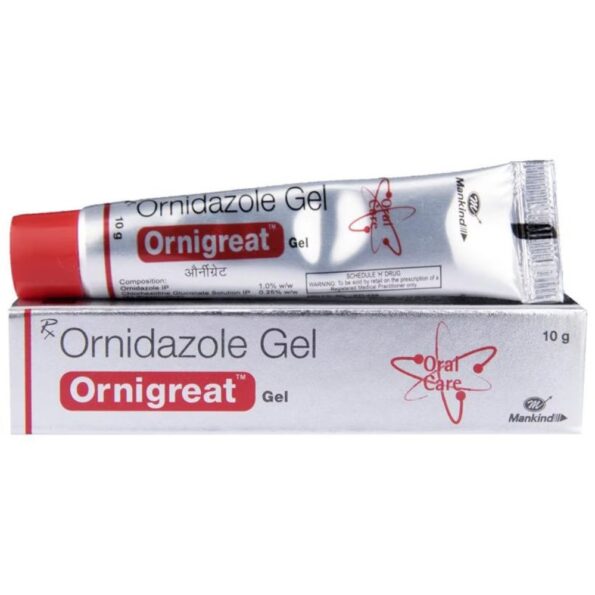 Ornigreat Gel 10gm – Ornidazole for Treatment of Protozoal and Bacterial Infections, Skin and Vaginal Infections