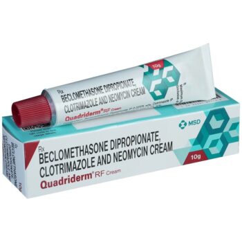 Quadriderm RF Cream 10gm – Treat Eczema, Psoriasis, Dermatitis & Fungal Infections with Beclometasone, Clotrimazole, Neomycin