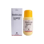 Scabper Lotion 60ml containing Permethrin, effective anti-parasitic treatment for scabies and lice, suitable for adults and children.