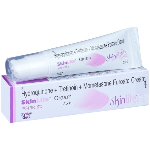 Skinlite Cream 20gm - Hydroquinone/Tretinoin/Mometasone for Redness, Itching, and Swelling Treatment - Effective for Corticosteroid-Responsive Dermatoses