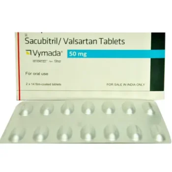 Vymada 50mg Tablets - Effective treatment for chronic heart failure and high blood pressure. Combines Sacubitril and Valsartan for enhanced heart health, reducing hospitalization risk, and improving life quality. Ideal for patients managing cardiovascular conditions, promoting blood vessel dilation and improved blood flow.