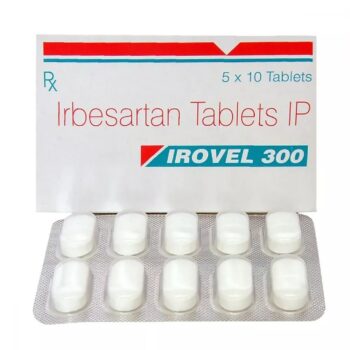 Buy Irovel 300mg Tablets (Irbesartan) Online - Effective treatment for hypertension and cardiovascular health. Helps lower high blood pressure by relaxing blood vessels, improving blood flow, and reducing risks of heart failure. Trusted product by Sun Pharma, available with global shipping at Emedstrip.com.