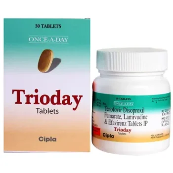 Trioday Tablet – A combination antiretroviral medication containing Lamivudine 300mg, Tenofovir 300mg, and Efavirenz 600mg for effective treatment of HIV infection and chronic Hepatitis B. Available at Emedstrip.com with global shipping options.